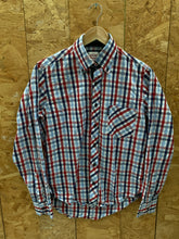 Vintage Y2K Lambretta blue red check mod britpop style shirt size small